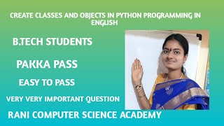 Create classes and objects in python programming in English ||B.tech students ||jntuh updates