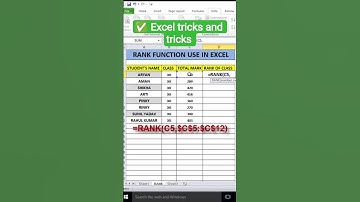 Rank Formula in excel || #shorts #shortsfeed #exceltricks #excel #shortvideo