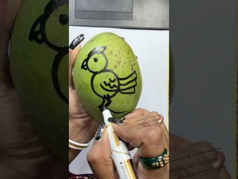 Bird 🦅 Drawings On a Mango 🥭 💕 #art #ytshorts #drawing #shortsfeed #shorts #birdsdrawing  #viral