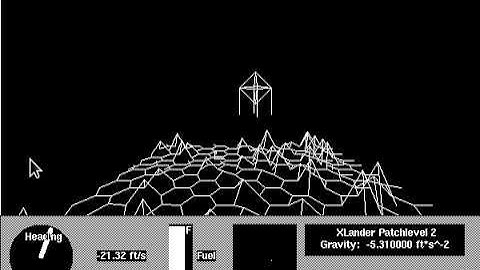 xlander: 3D wire-frame lunar lander game for X Windows