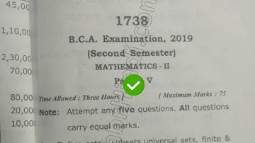 2019 RMLAU BCA 2nd Sem Mathematics Question Paper