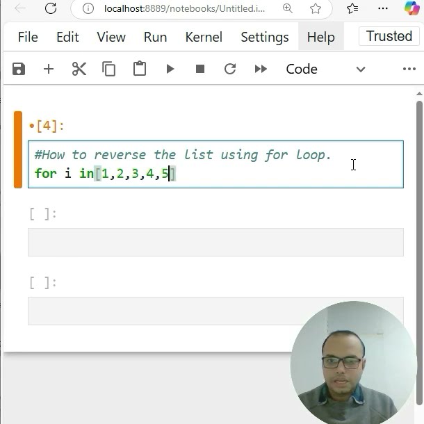 #Reverse the list using for loop in python - YouTube