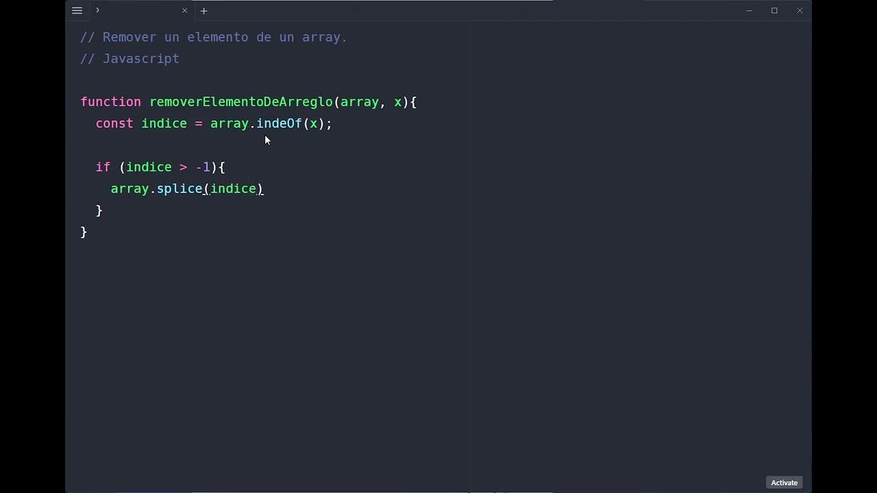 Remover un elemento de un Arreglo en JavaScript - YouTube