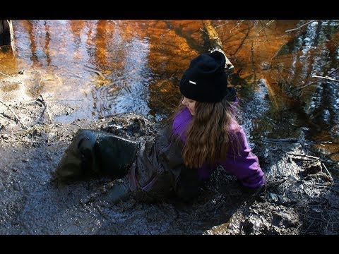Muddy Darina in her hip waders - YouTube