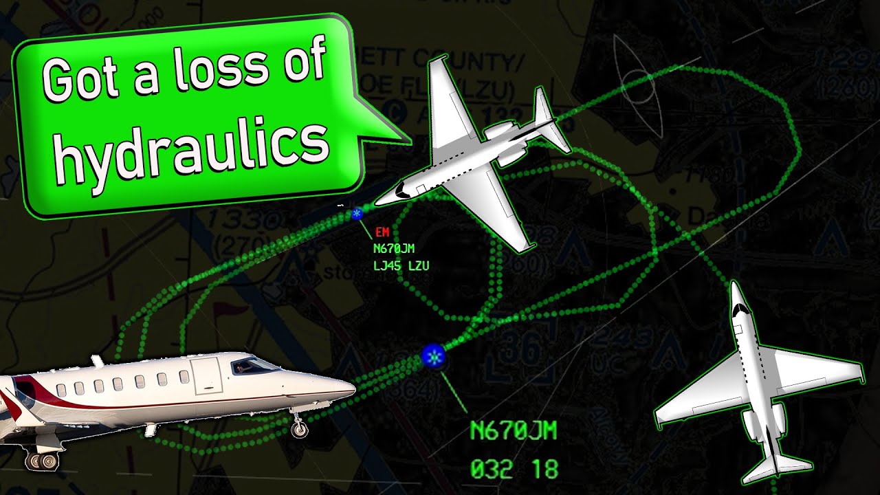 Learjet 45 has HYDRAULIC FAILURE | "We think we still have brakes"