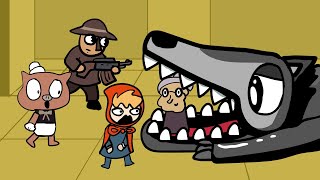 The Backrooms - 3 little pigs analog horror play Crocodile Dentist ANIMATION COMPILATION 2
