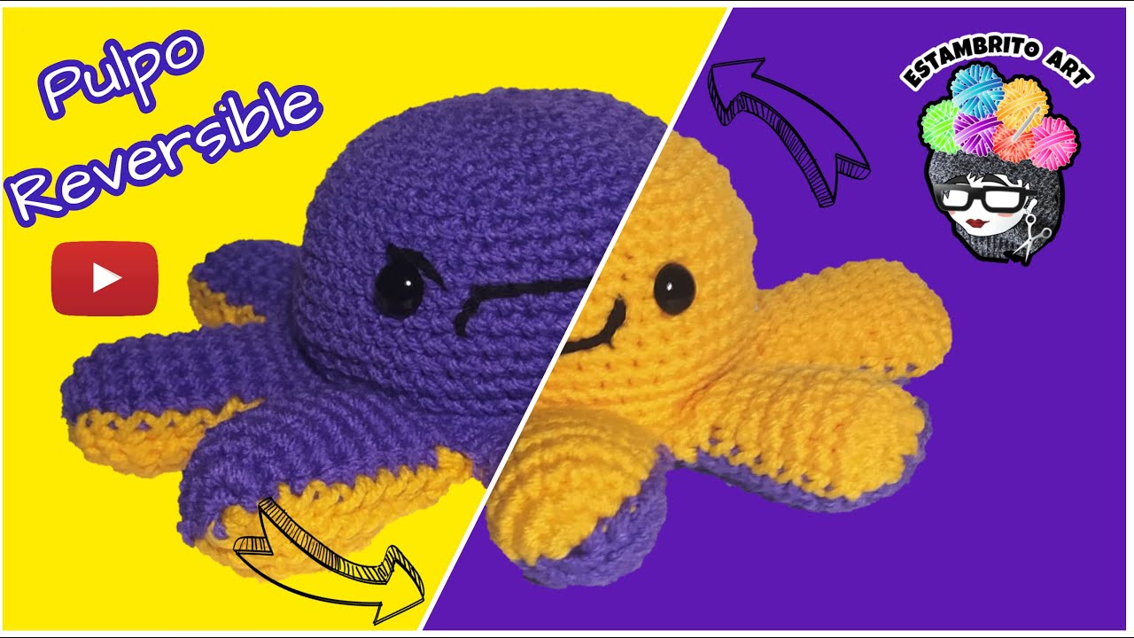 💜💛PULPO REVERSIBLE Facil Amigurumi | Estambrito ART