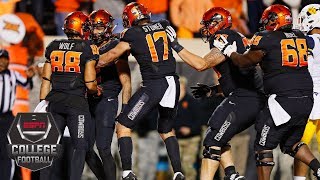 Oklahoma State upsets No. 9 West Virginia in the final minute 45-41 | College Football Highlights