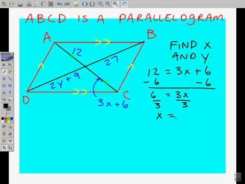 Solving for diagonal length in Parallelograms.avi