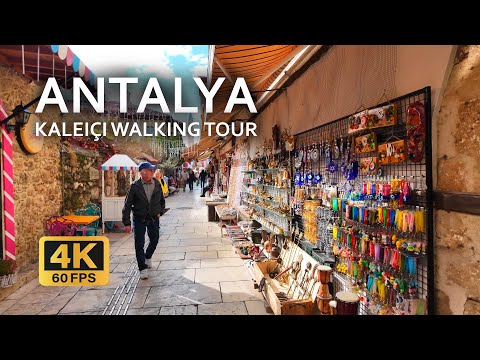 Antalya, Kaleiçi walking tour 2024 4K 60 FPS | Antalya in winter. SO SUNNY AND WARM!