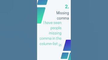 3 SQL Syntax Errors which are very common