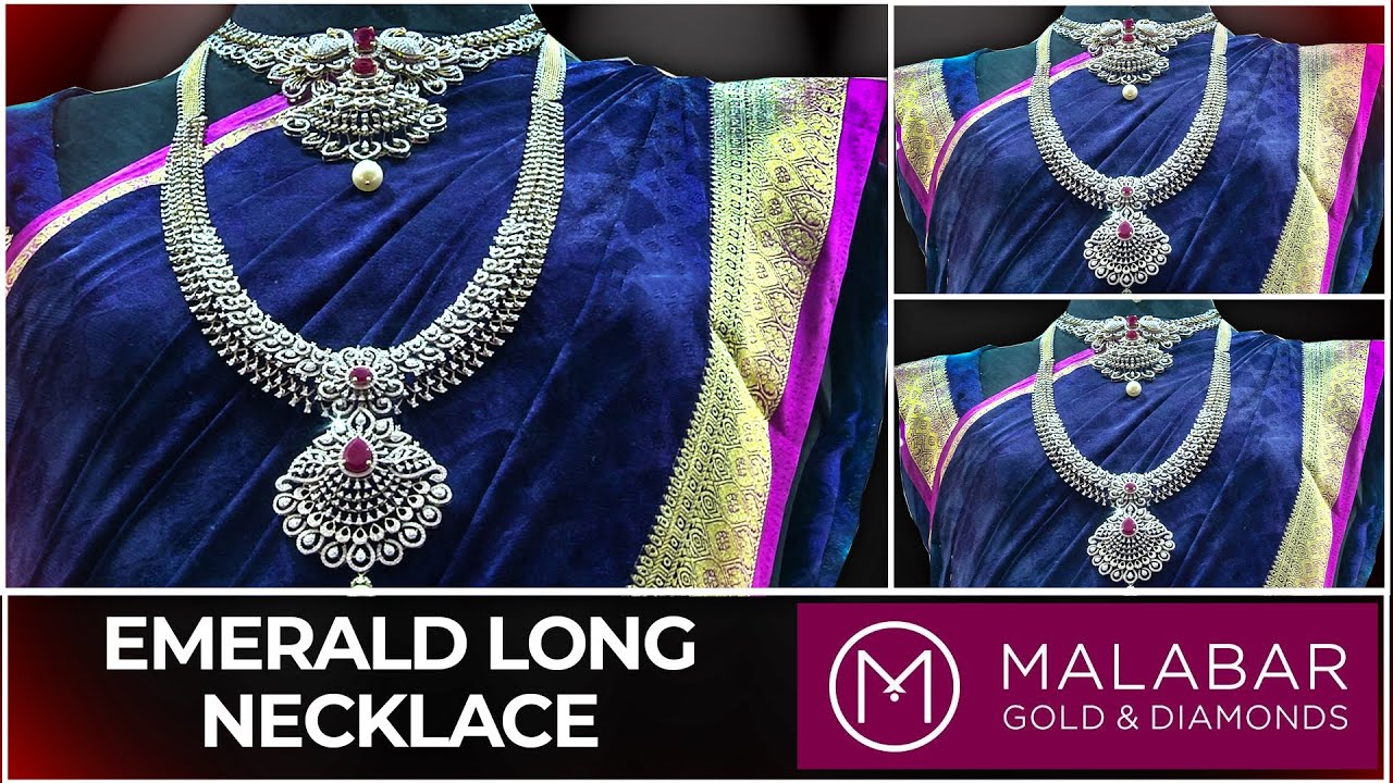 Emerald Long Necklace || Malabar Gold 