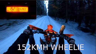 Ktm Exc 450  152 kmh Wheelie | Winter wheelie 5