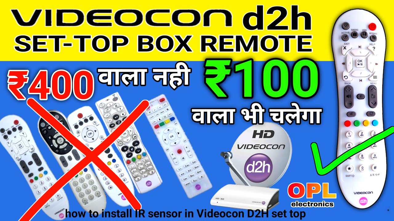 How to convert Videocon d2h RF set top box to IR set top box  How to pair Videocon D2H  remote