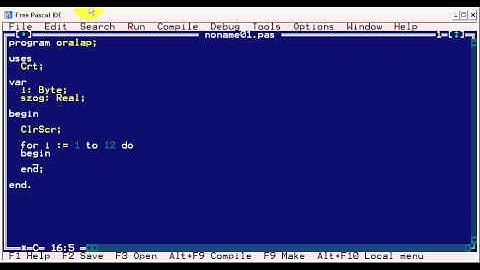 Free Pascal: Óralap