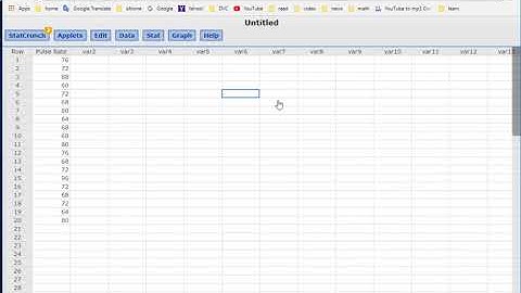 Math 159 statcrunch Lab part 3 - Frequency distribution and histogram