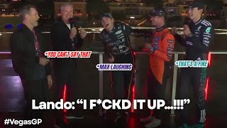 Lando Norris Accidentally Swears During Post-Race Interview and Max Verstappen Loses It 😂 #VegasGP