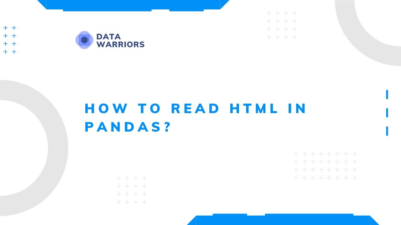 How to read Html into Pandas' DataFrame - YouTube