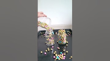 Spilling Blue Pink Gold Beads #satisfying #reverse #oddlysatisfying #relaxing #fyp #shorts