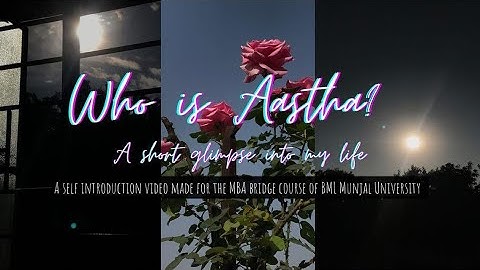 BML Munjal University | Self Introduction | Bridge Course | MBA 2023-2025