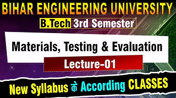 Material Testing & Evaluation | Lect-01 | B.tech 3rd Semester | Civil Engineering | Live Class #beu