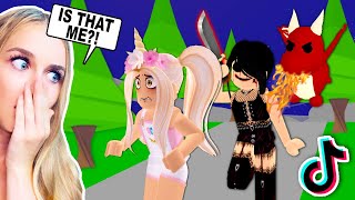 Reacting To SCARY TIKTOK STORIES With Moody In Adopt Me! (Roblox)