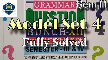 Class XII • Sem - 3 • Model Set - 4 • Duff & Dutt Question Bunch Solution