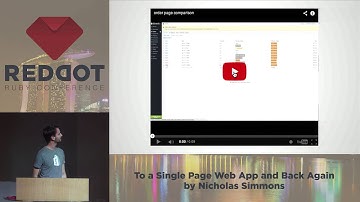 RedDotRuby 2014 -  To a Single Page Web App and Back Again by Nicholas Simmons