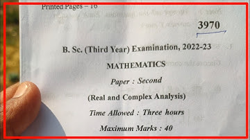 BSC Maths Final Year/3rd Year (Second Paper 2022-23) | APS University Rewa