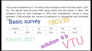 Calculation of volume by trapezoidal & prismoidal rule | basic survey(18CV35)mar2021#VTU examination