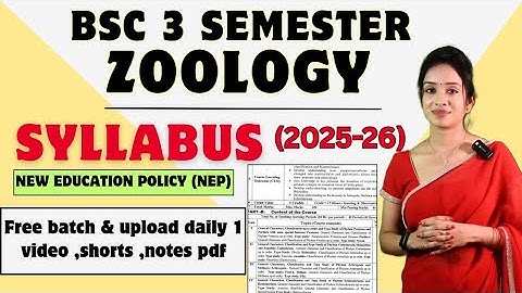 Bsc 3rd semester zoology syllabus 2025 - 2026 ,knowledge adda zoology notes pdf