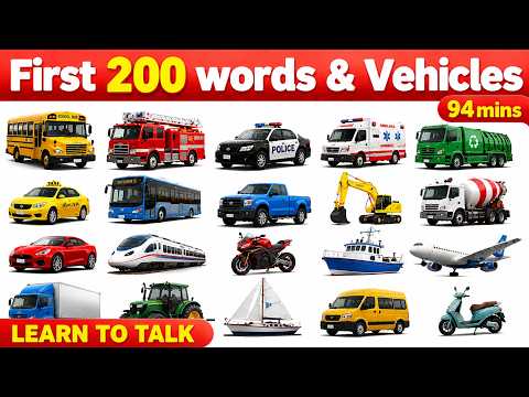 My First 100 Vehicles & Baby Words 🚜 Learn Trucks, Excavator & Everyday Vocabulary | Learn To Talk