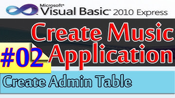Create Music Application, 2, Create Admin Table, Database and Visual Basic 2010