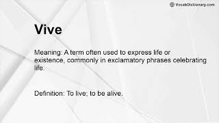 Vive Meaning