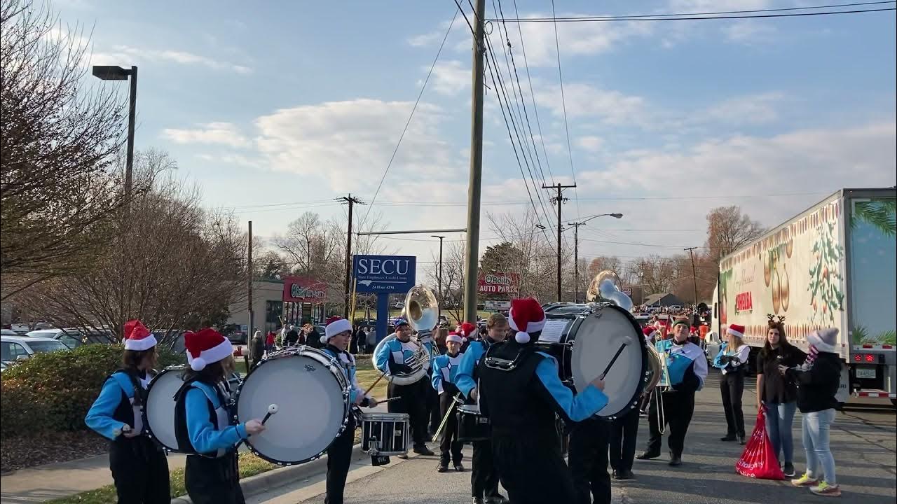 Double time at the Archdale Christmas Parade 2021 THS Blue Crew drum