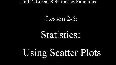 Lesson 2-5: Using Scatter Plots