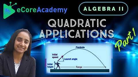 Quadratic Applications (Part 1 of 3) | eCoreAcademy | Anita Raj