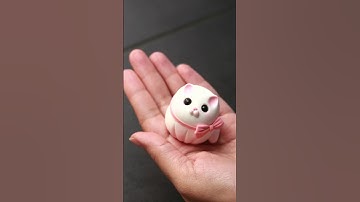 How to make a cute cat figure with air dry light foam clay polymer clay fondant tutorial beginners