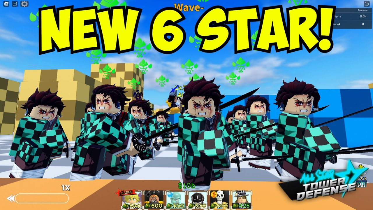 SHOWCASE DE TANJIRO 5, 6 Y 7 ESTRELLAS NIVEL MAXIMO +INF EN ALL STARS TOWER  DEFENSE