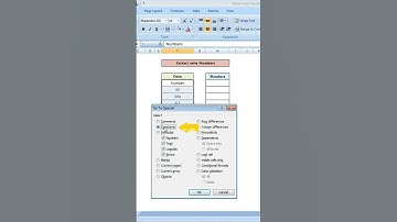 Extract only Numbers from a list using Go To special in excel #shorts