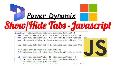 Show and Hide Tabs in Power App using JavaScript | Dynamics 365