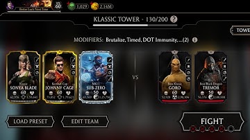 MK MOBILE Klassic Normal Tower 130 Boss Fight + Best Reward ( Klassic Noob Saibot ) #mkmobile #mk1