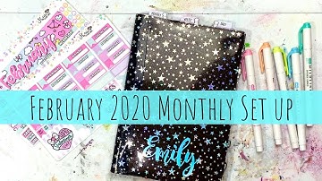 Setting Up February Monthly Spread in my 2020 A5 Hobonichi Cousin Avec | Shine Sticker Studio EC Kit