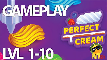 🔳📱Perfect Cream gameplay walkthrough - Levels 1-10 (iOS, Android) #PerfectCream #CremaPerfecta