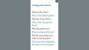 change into passive |#50 | Active-Passive|#shorts