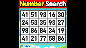 Number Search #545 Today’s quiz delivery is complete!【Match | brain game | puzzle 】