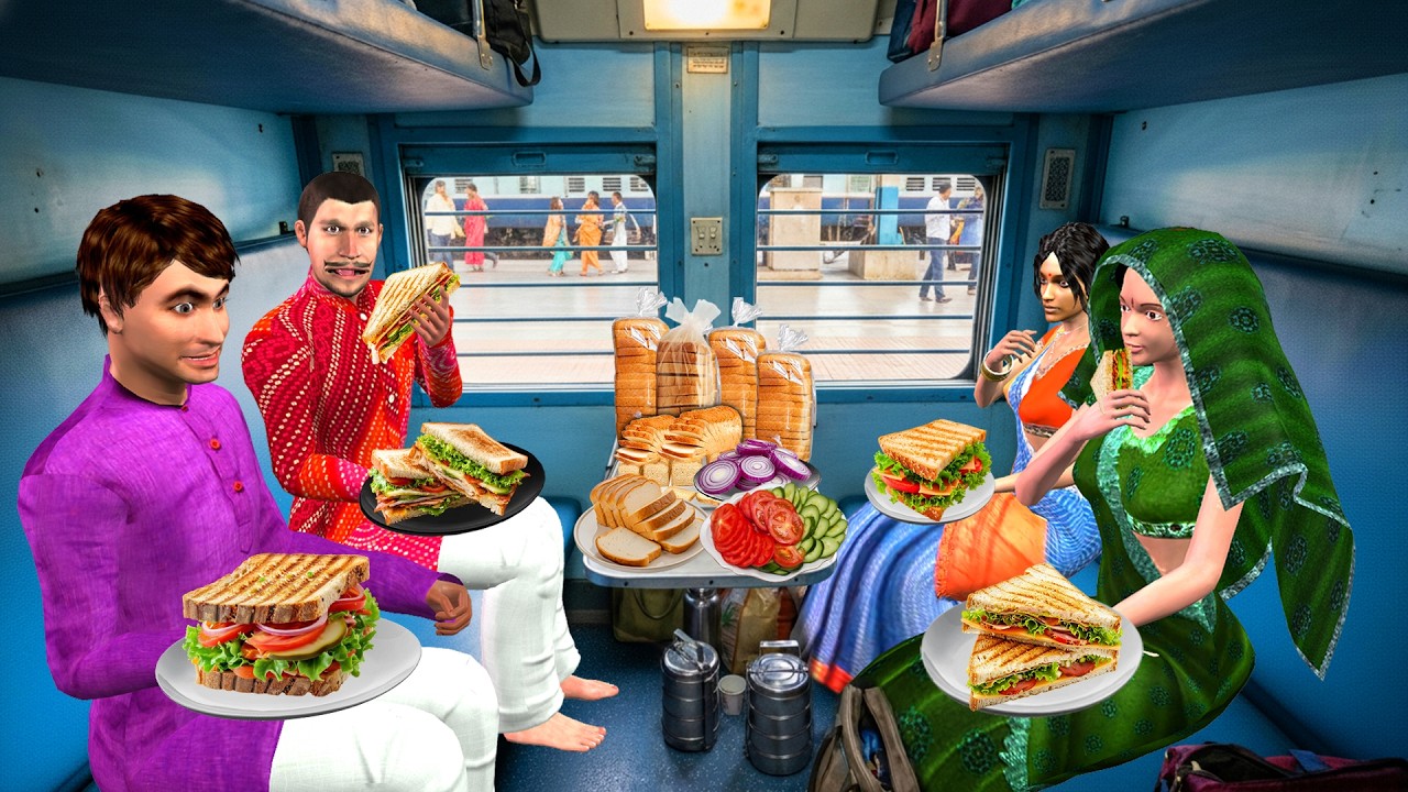 ट्रेन का सफर | Train Mein Sandwich Comedy Video Hindi Kahaniya