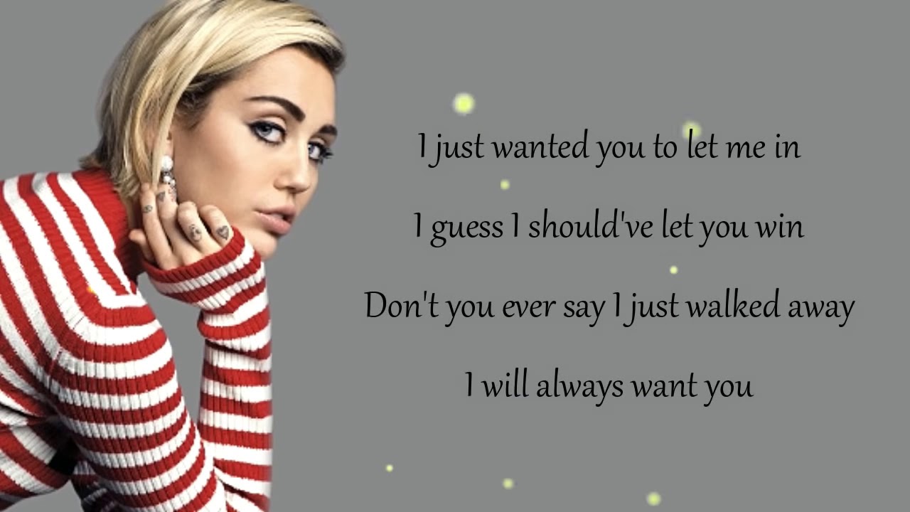 Miley Cyrus WRECKING BALL Lyrics YouTube
