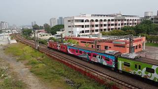 2018.10.12 09:38 屏東燈會彩繪優化區間車3145次通過鼓山站南鼓岩國小前