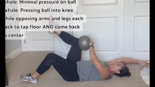 Bent Knee Dead Bug with Opposite Arm Ball Press